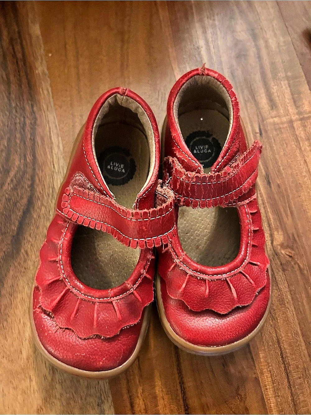 Livie & Luca Ruche Mary Jane Red Dress Shoes